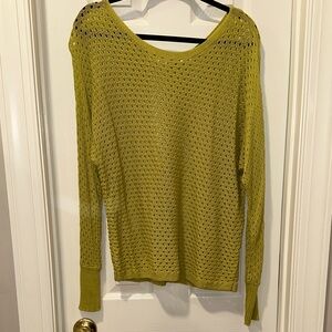 Off the Shoulder Green Women's Sweater